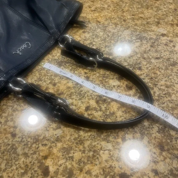 Coach Gallery Soft Black Leather Handbag Tote Purse - Picture 7 of 13